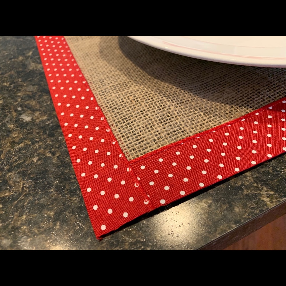 Red White Polka Dot Valentine Day Placemats